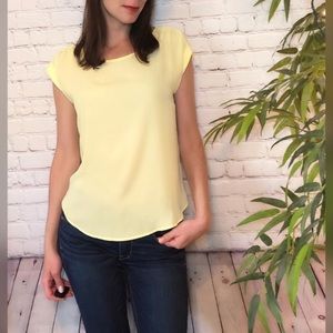 Pink Rose Lemon Yellow Blouse